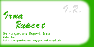 irma rupert business card